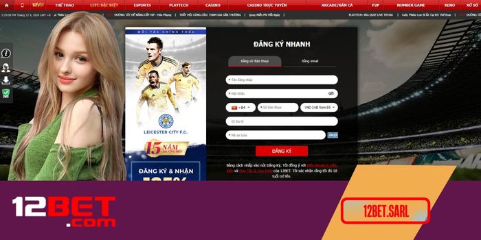 Hướng dẫn đăng ký 12Bet