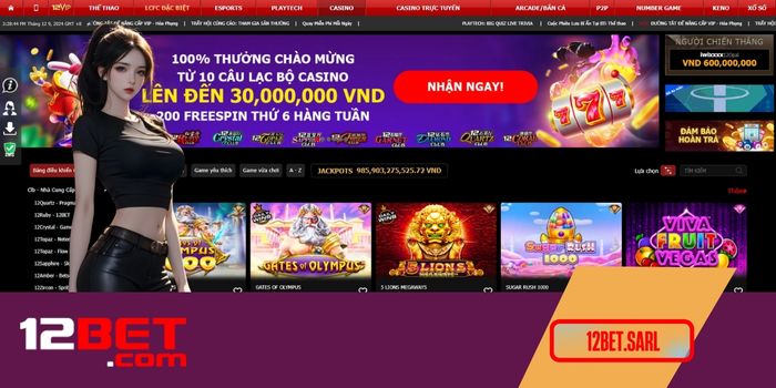 Những trò cược đẳng cấp tại nhà cái 12Bet